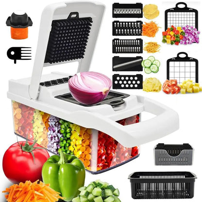 15-In-1 Multifunctional Vegetable Chopper, Durable Vegetable Slicer, Vegetable Cutter, Garlic Chopper, Onion and Potato Grater, Kitchen Shredder, Kitchen Accessories, Veggie Chopper, Fruit and Vegetable Slicer #GLOBAL PICKS