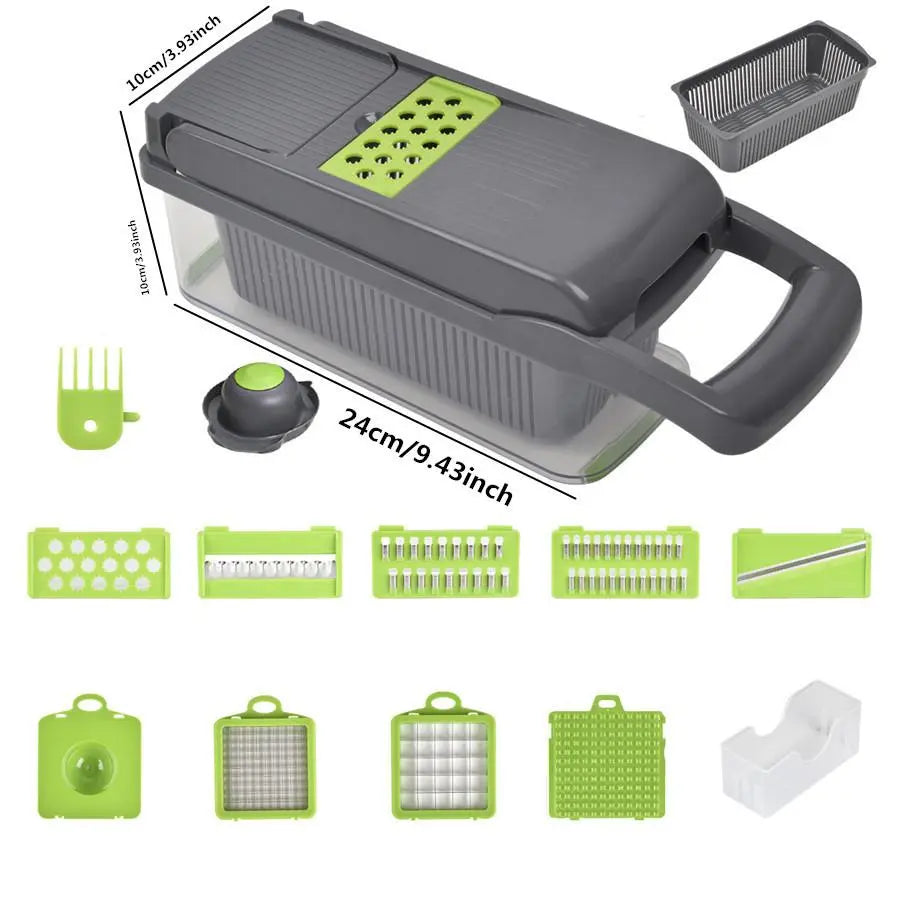 15-In-1 Multifunctional Vegetable Chopper, Durable Vegetable Slicer, Vegetable Cutter, Garlic Chopper, Onion and Potato Grater, Kitchen Shredder, Kitchen Accessories, Veggie Chopper, Fruit and Vegetable Slicer #GLOBAL PICKS