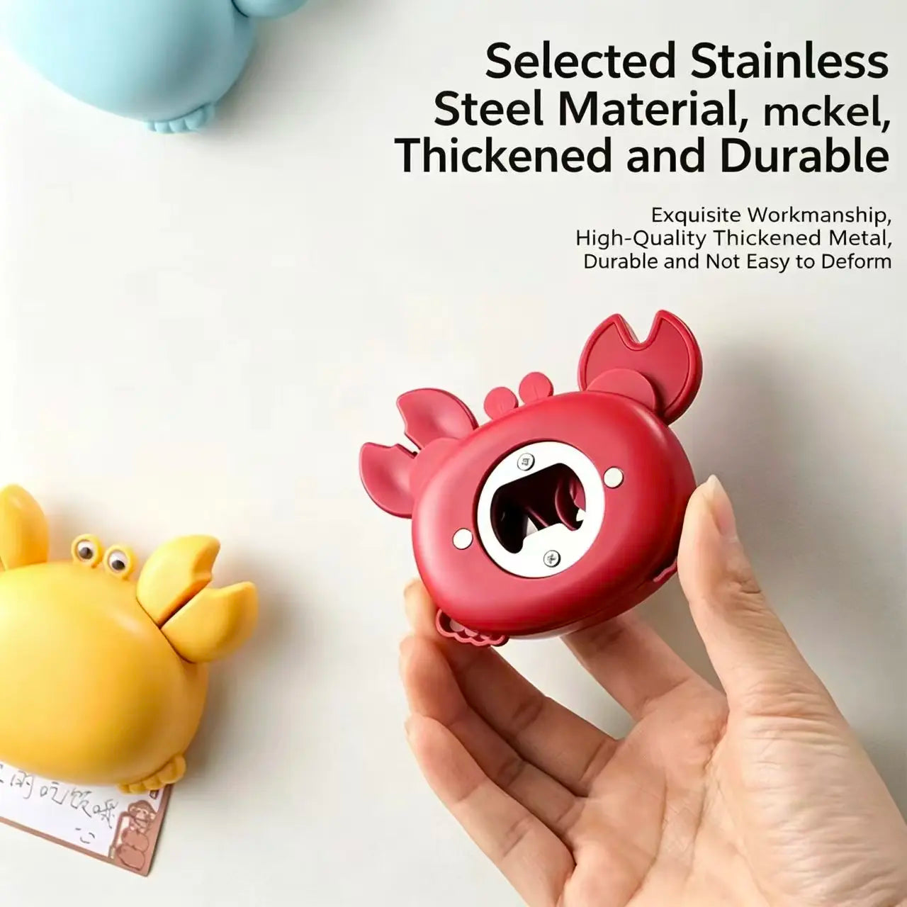 3-In-1 Multifunctional Crab Bottle Opener, Fridge Magnet, Box Cutter, Cartoon Portable Magnetic Scissors