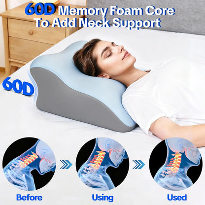 Ergonomic Memory Foam Pillow, Versatile Used,For Neck, Back and Leg Support, Suitable for Face-Down Reading Pillow, Soft and Comfortable Fabric, Multi-Purpose, Removable, Sleepingpillow Home, Sofa，Living Room, Bed Gift