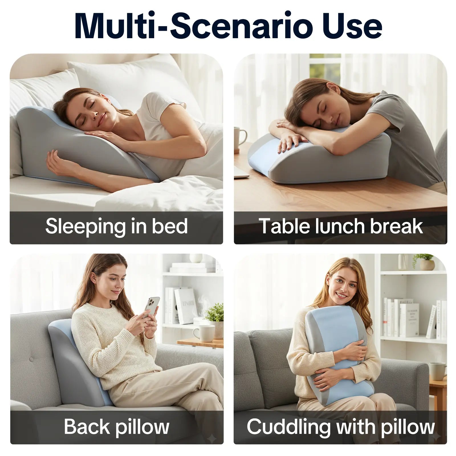 Ergonomic Memory Foam Pillow, Versatile Used,For Neck, Back and Leg Support, Suitable for Face-Down Reading Pillow, Soft and Comfortable Fabric, Multi-Purpose, Removable, Sleepingpillow Home, Sofa，Living Room, Bed Gift